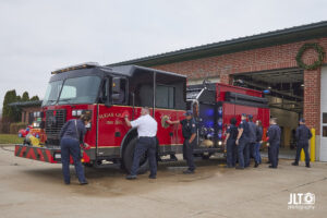 Chief wiping down new engine